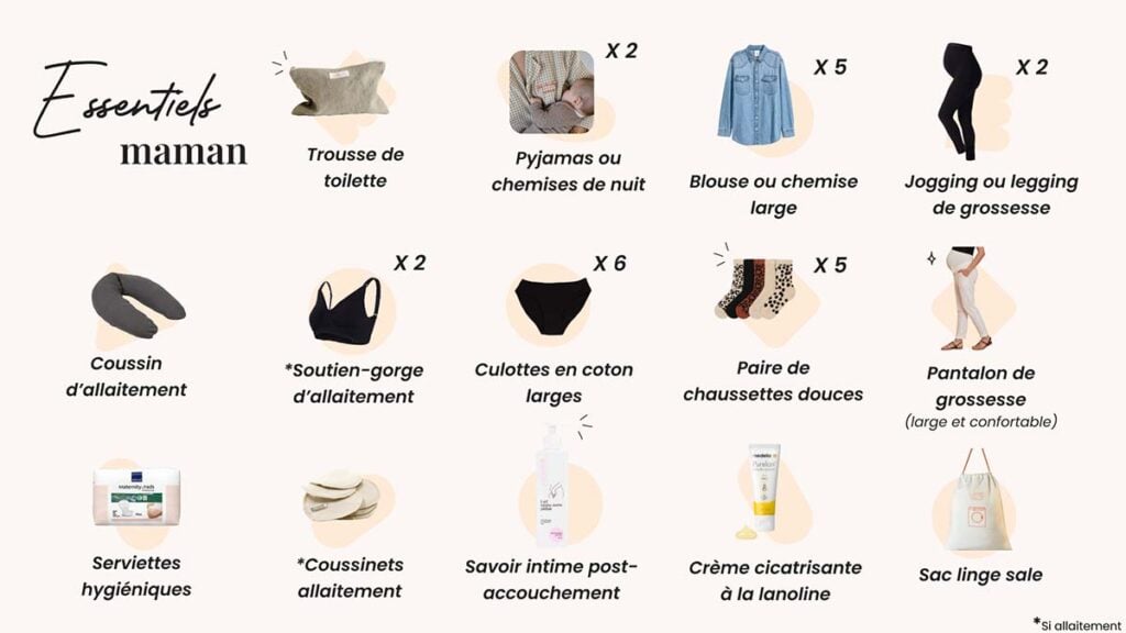 Maternité : Checklist des choses à mettre dans votre valise