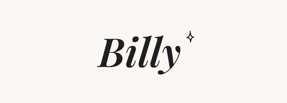 Billy adopte une typographie ludique et dynamique, parfait pour un prénom mixte ayant une résonance jeune et moderne.