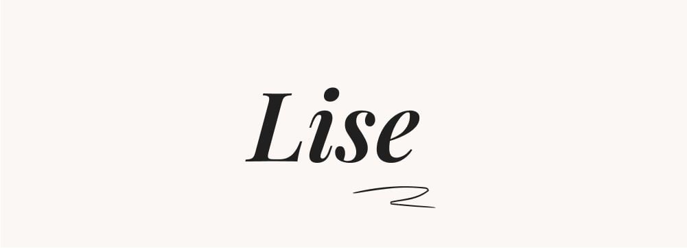  Image du prénom Lise en écriture classique et simple, représentant un prénom court et traditionnel pour fille.