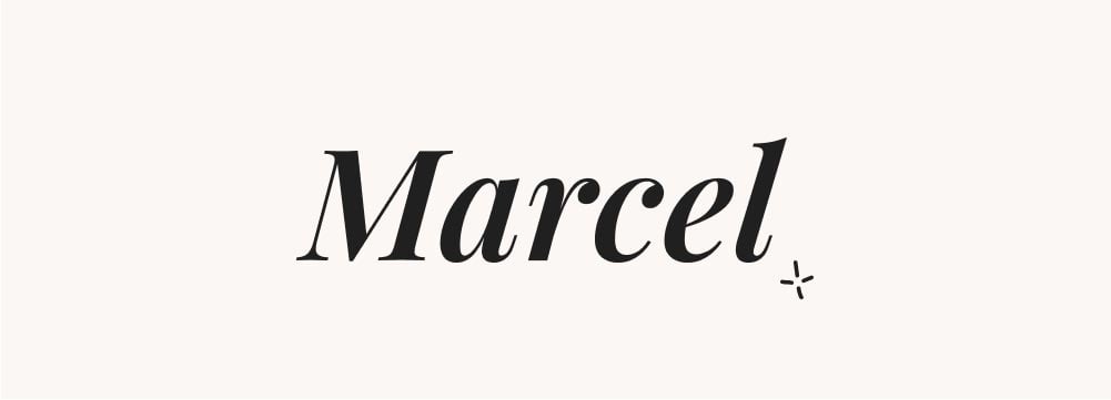 Le prénom ancien Marcel en lettres classiques, parfait pour ceux intéressés par des noms avec une forte connotation culturelle et historique.