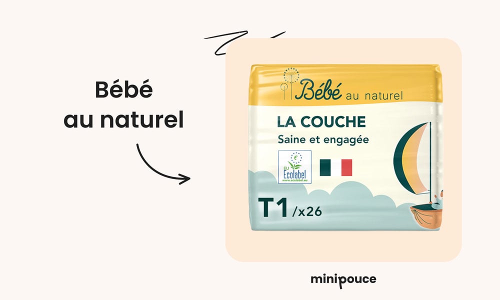 Couches Bébé au Naturel nourrisson T1, conçues avec des matériaux écologiques certifiés, offrant une protection saine, parfaite pour les parents recherchant la meilleure couche bio pour bébé nouveau-né.