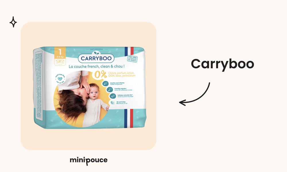 Couches Carryboo, écologiques et sans produits chimiques, une alternative bio et naturelle idéale pour la peau délicate de bébé, parmi les meilleures couches écologiques disponibles.